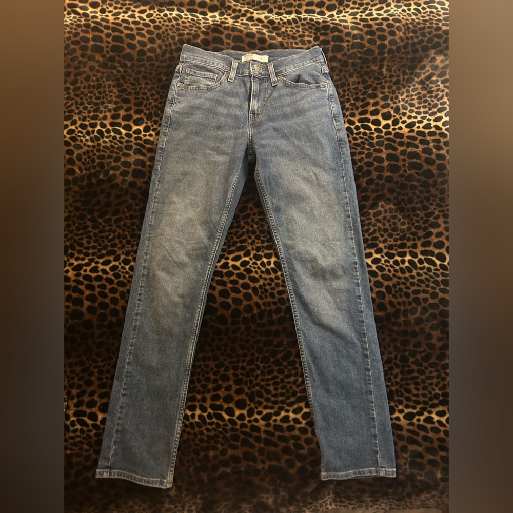 Levi's Blue Denim with Leopard Print Accent